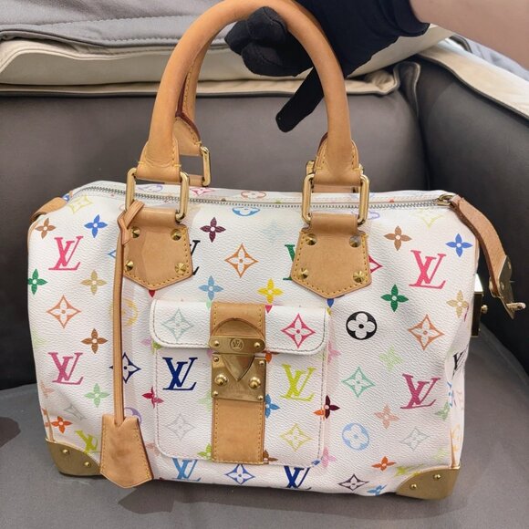 Louis Vuitton White Multicolor Speedy 30 – Takashi Murakami Collection